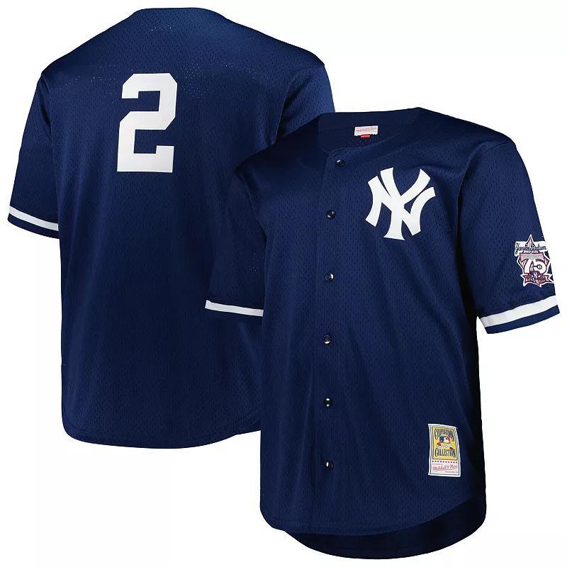 Mitchell & Ness Mens Derek Jeter Navy New York Yankees Big Tall Cooperstown Collection Mesh Batting Practice Jersey - Navy Product Image