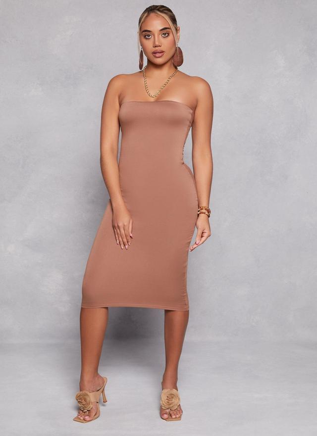 Womens Solid Midi Tube Dress Product Image