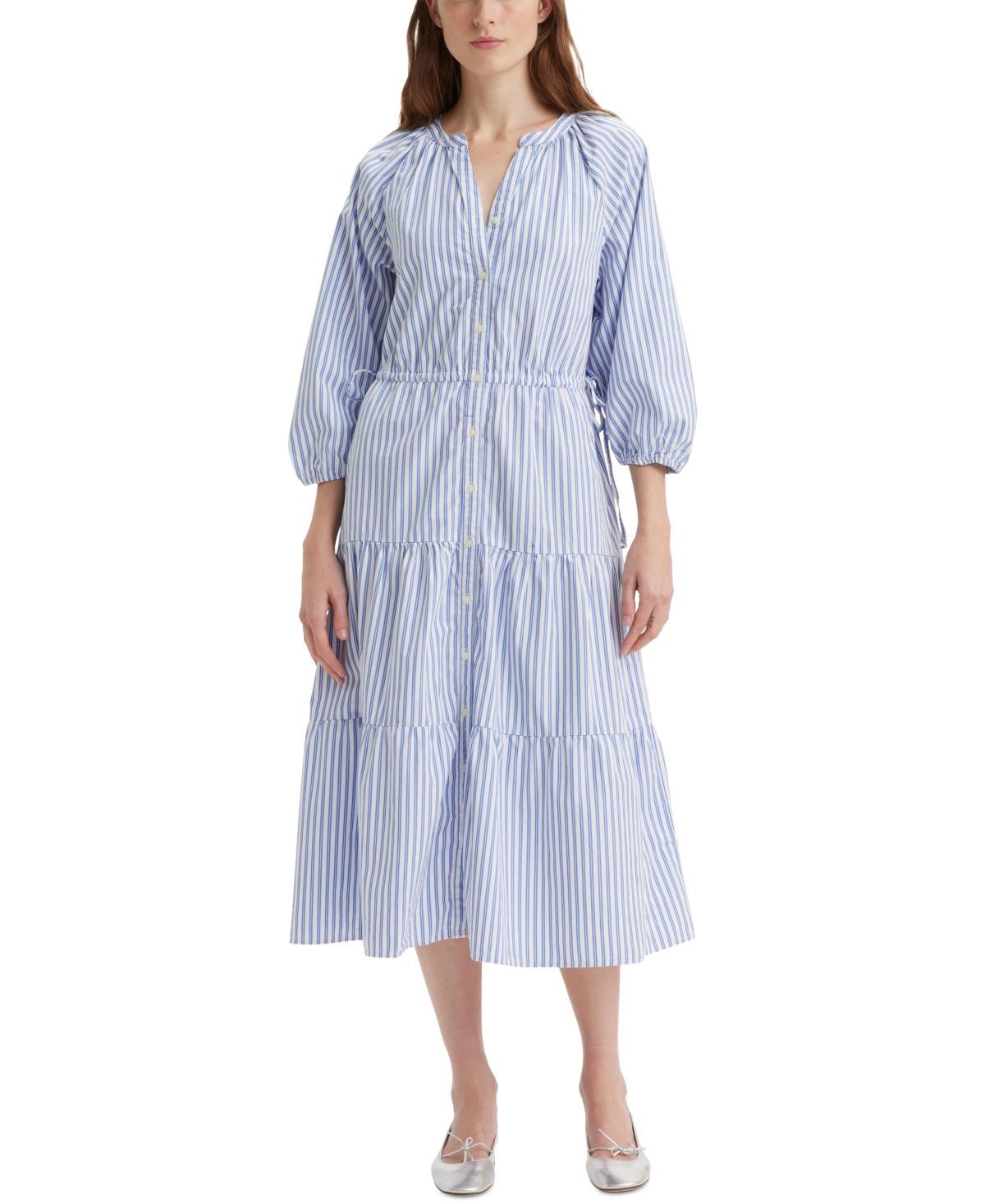 Levis Womens Cecile Tiered 3/4-Sleeve Midi Dress Product Image