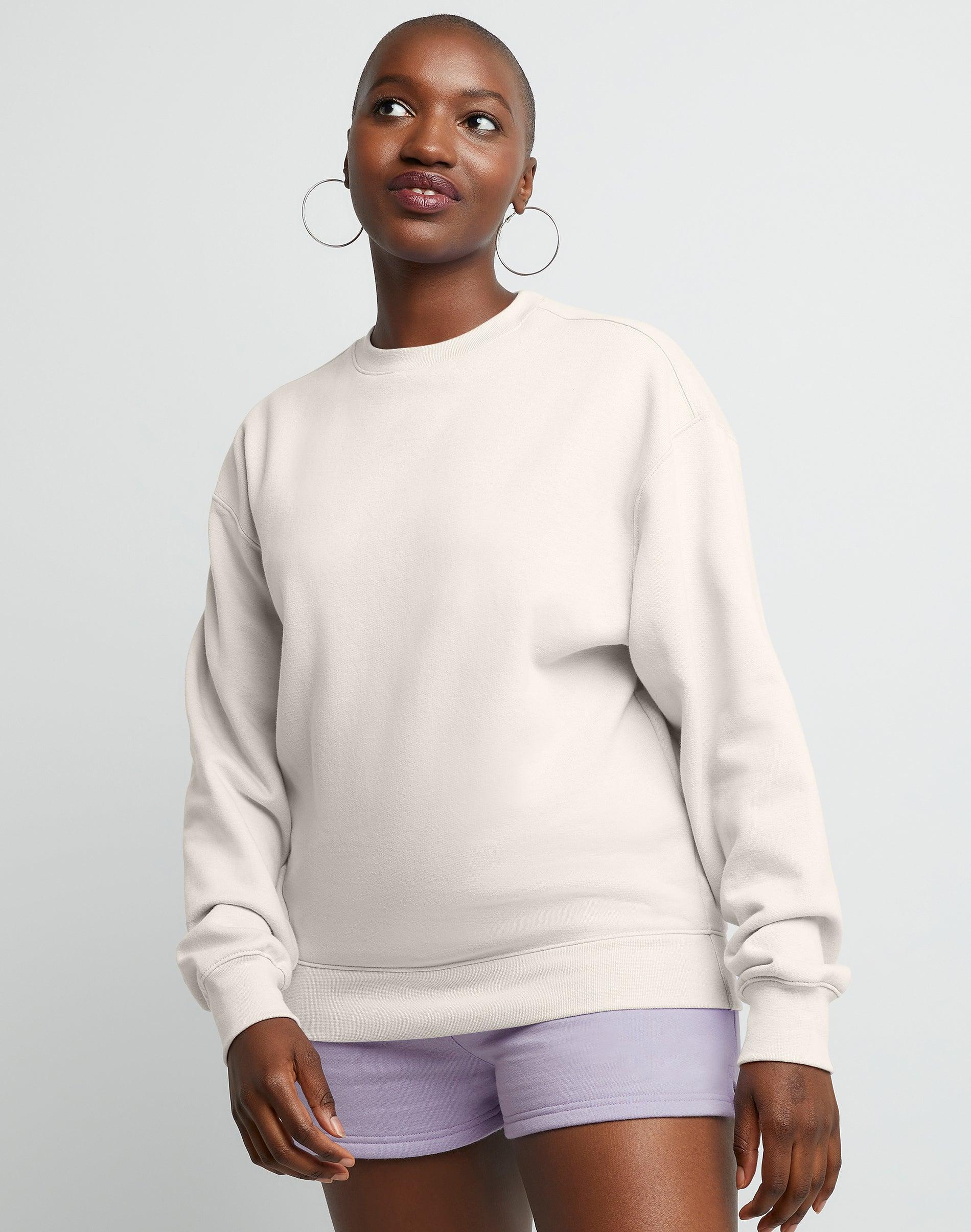 Hanes Originals Womens Fleece Sweatshirt Natural 2XL Product Image