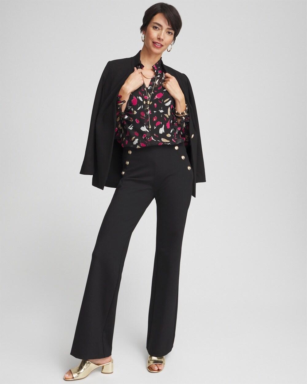 Juliet Ponte Button Detail Flare Pants Product Image