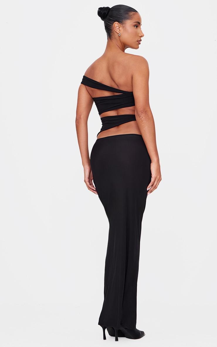 Black Double Slinky Extreme Cut Out Maxi Dress Product Image