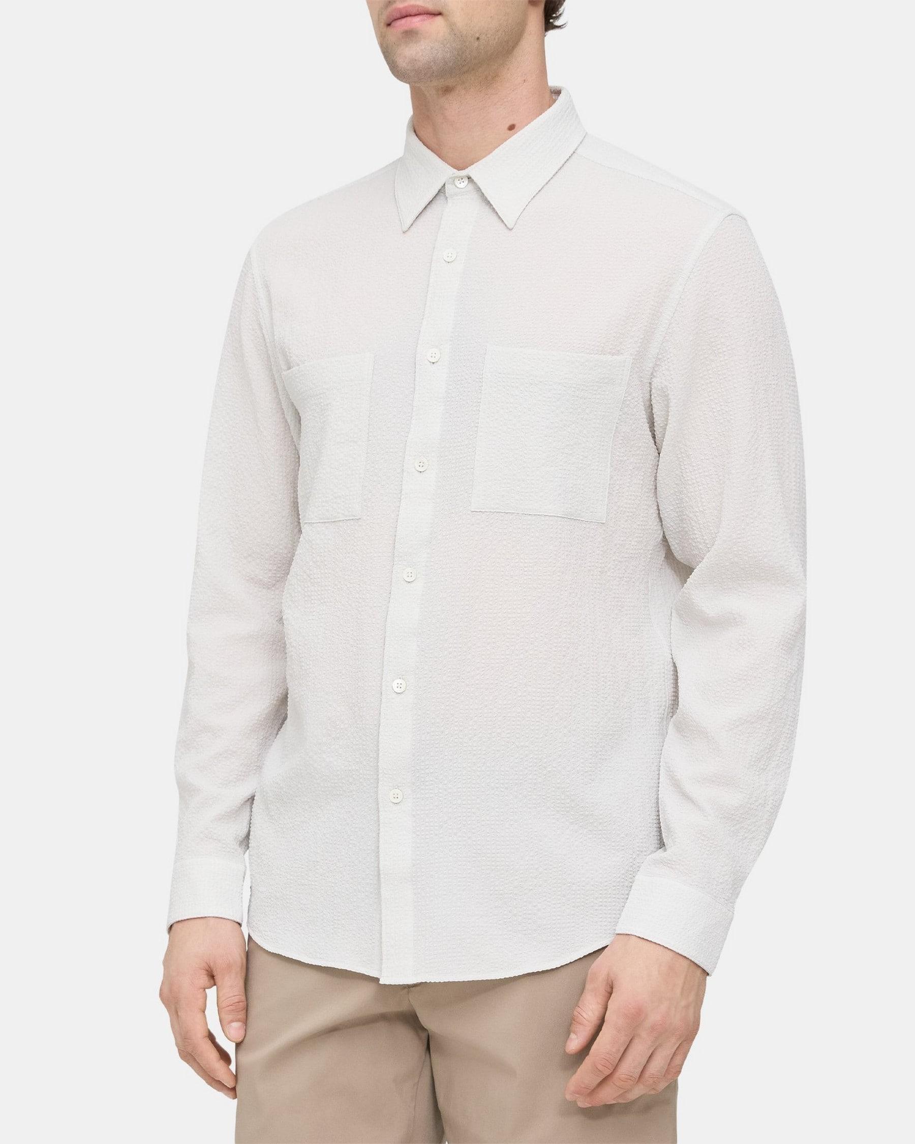 Standard-Fit Shirt in Gingham Seersucker Product Image