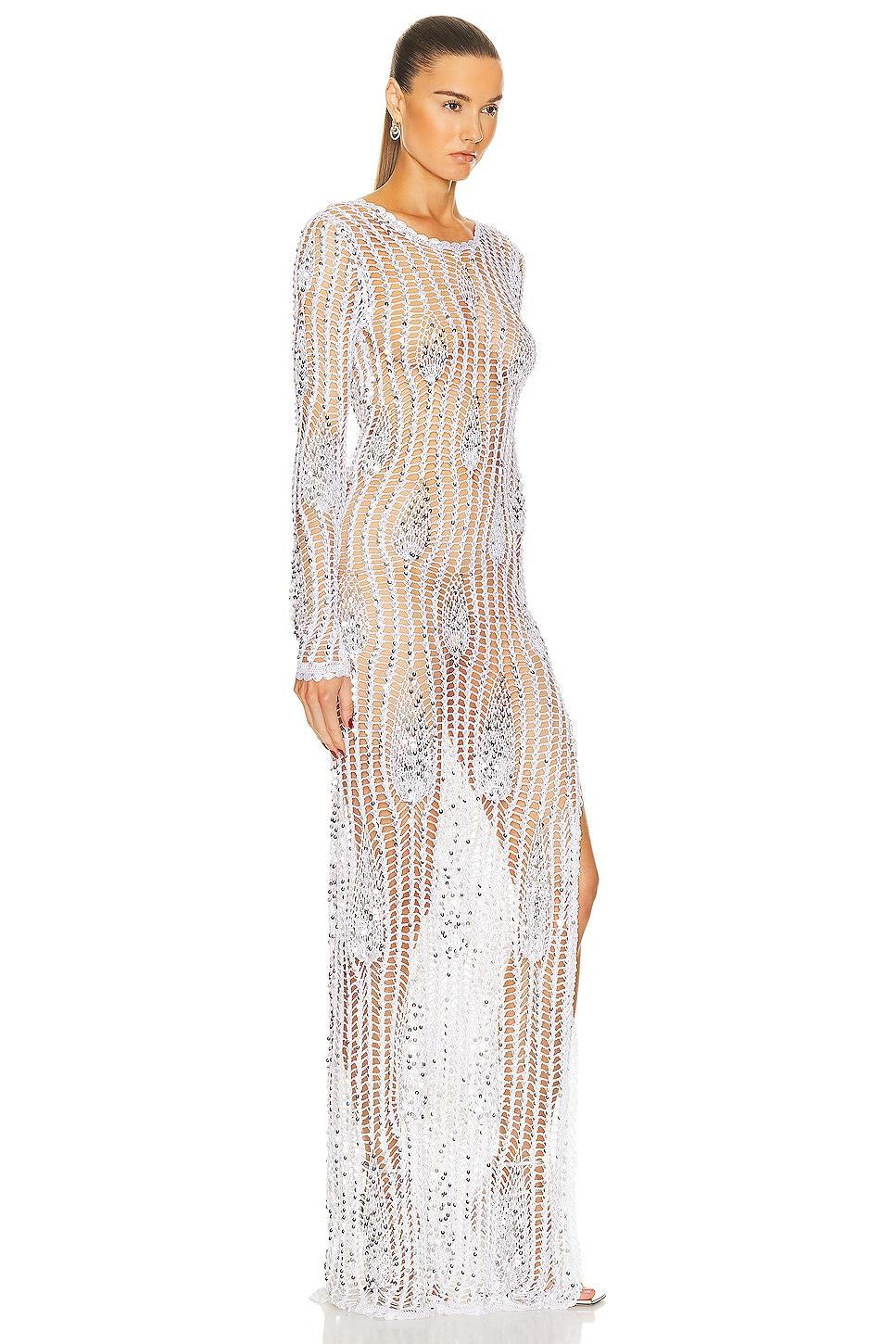 RETROFÉTE Cherri Crochet Dress In White Product Image