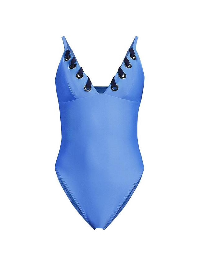 Womens Zoa Contrast-Trim One-Piece Swimsuit Product Image