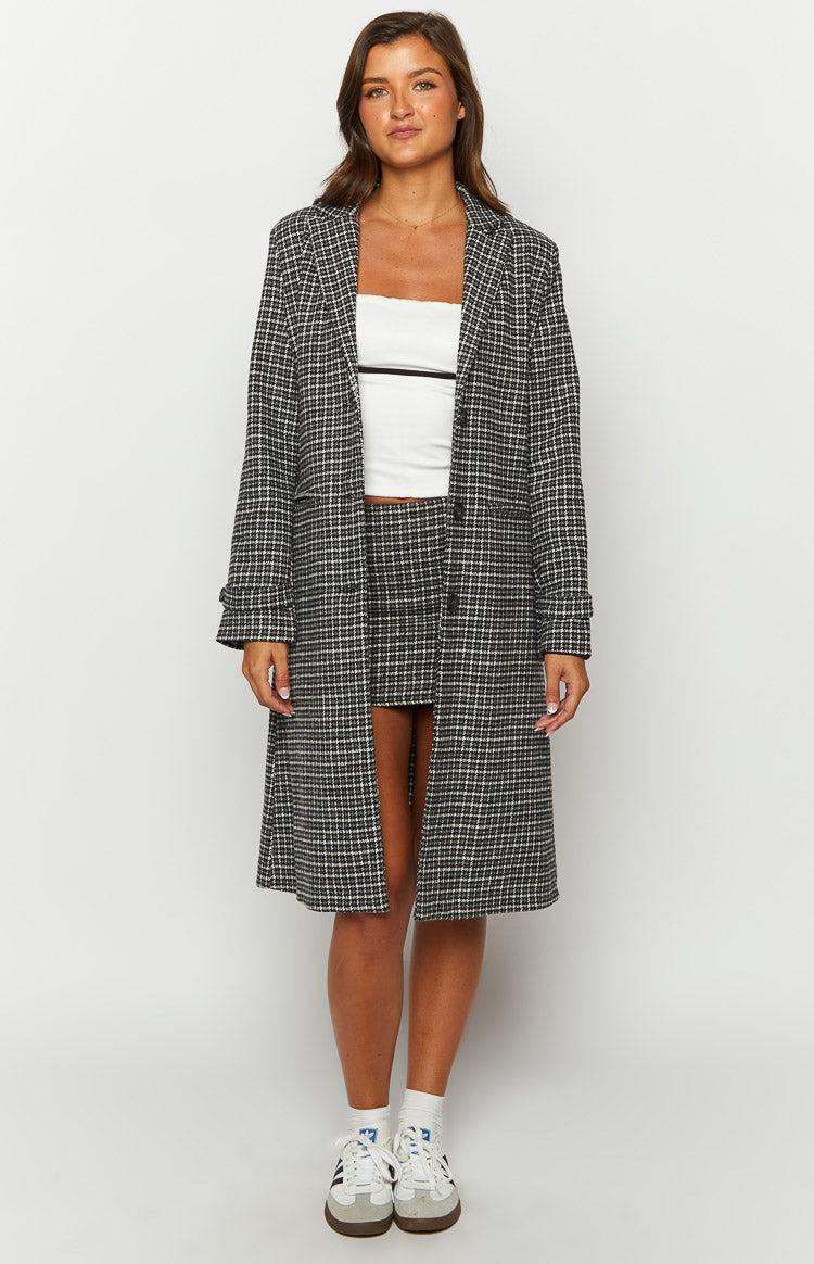 Twilight Grey Plaid Coat Product Image