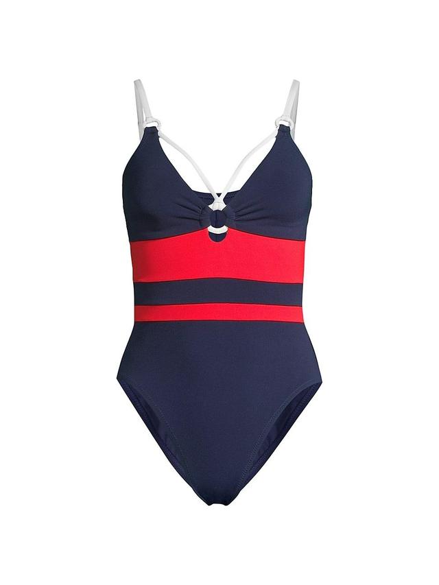 Womens Babe Mio Striped One-Piece Swimsuit Product Image