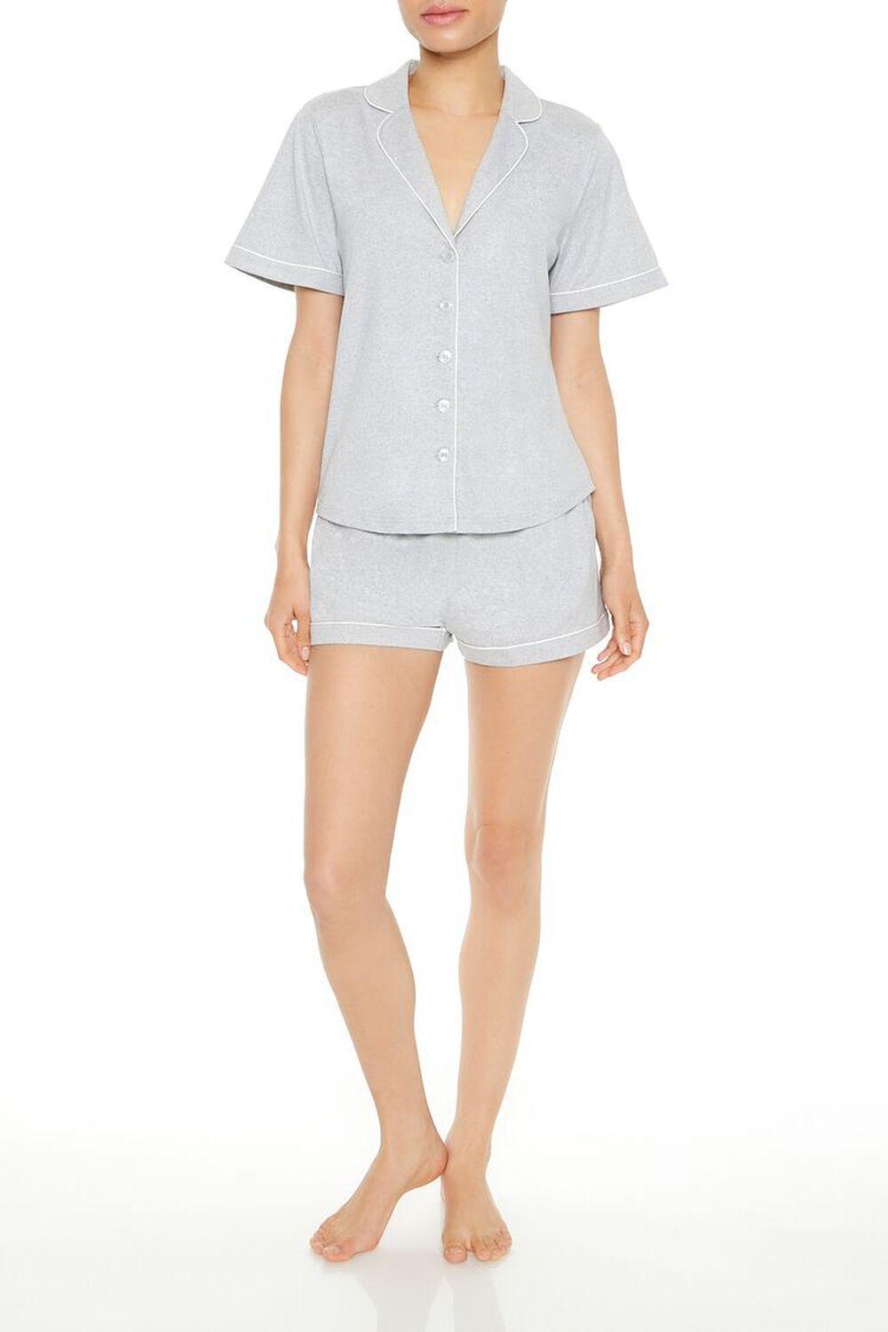 Piped-Trim Pajama Shorts | Forever 21 Product Image