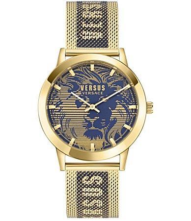 Versus Versace Mens Barbes Domus Two-Tone Stainless Steel Mesh Bracelet Watch 40mm - Rose Gold Product Image