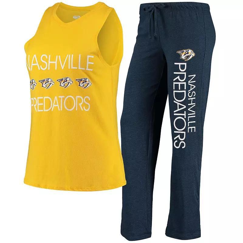 Womens Concepts Sport Gold Nashville Predators Meter Tank Top & Pants Sleep Set - Gold Product Image