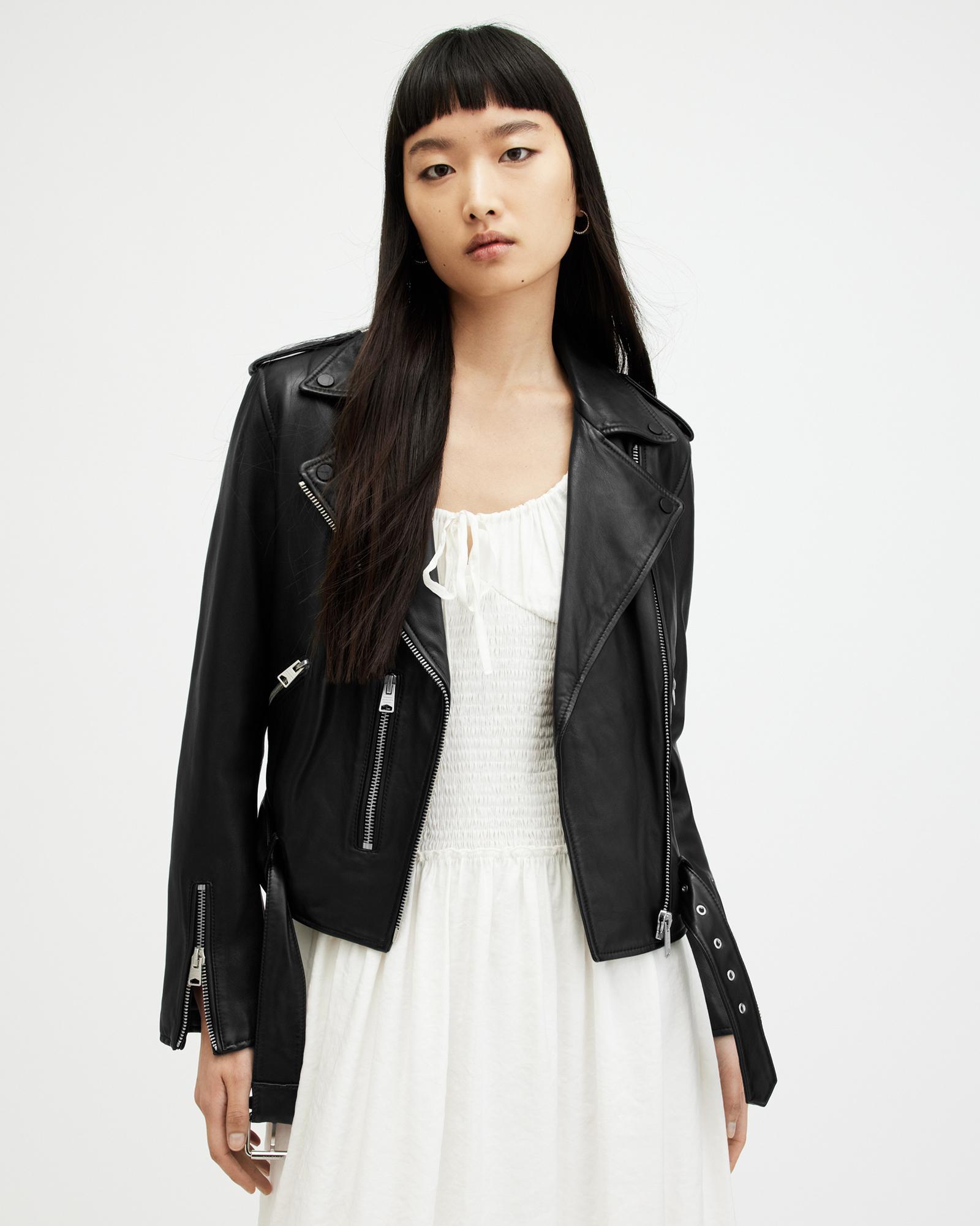 Balfern Leather Biker Jacket Product Image