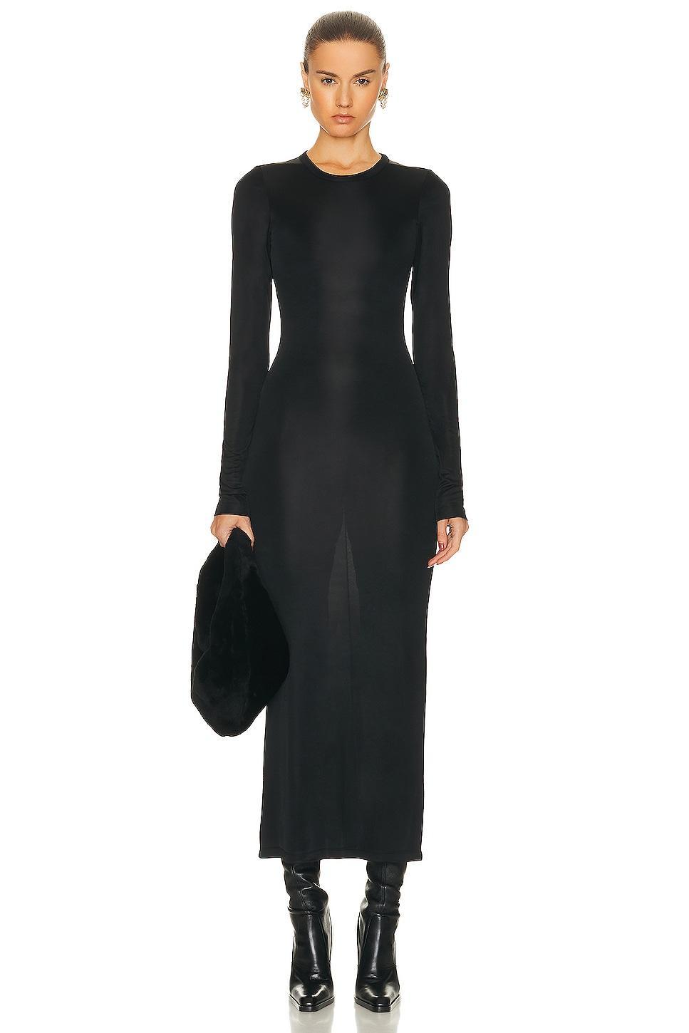 KHAITE Bayra Dress in Black - Black. Size M (also in S). Product Image