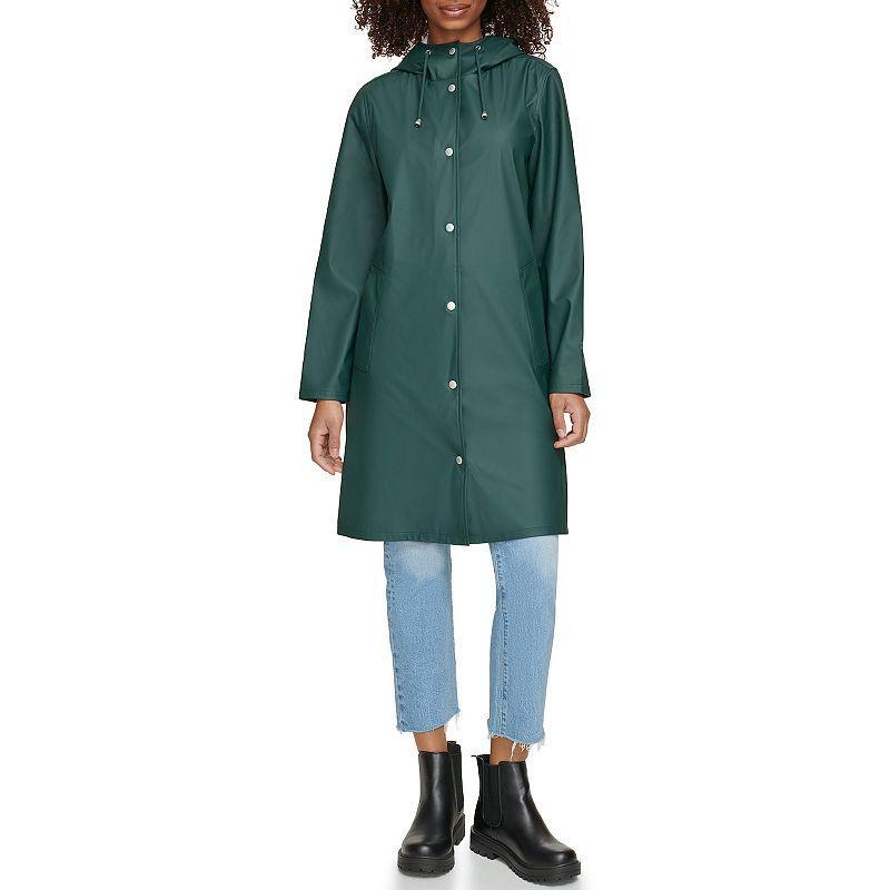 Womens Levis Rubberized Raincoat Darkest Green Product Image