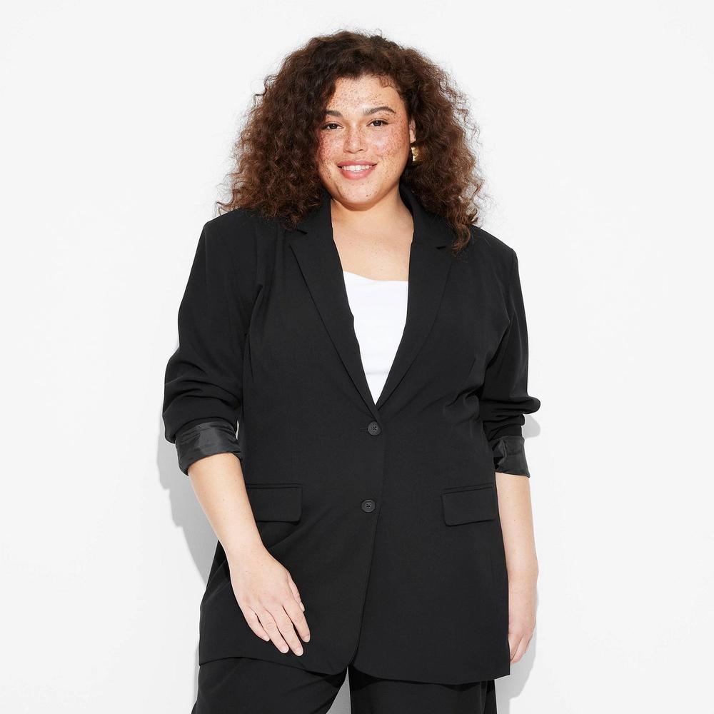 Women's Oversized Blazer - Wild Fable™ Black XXL Product Image