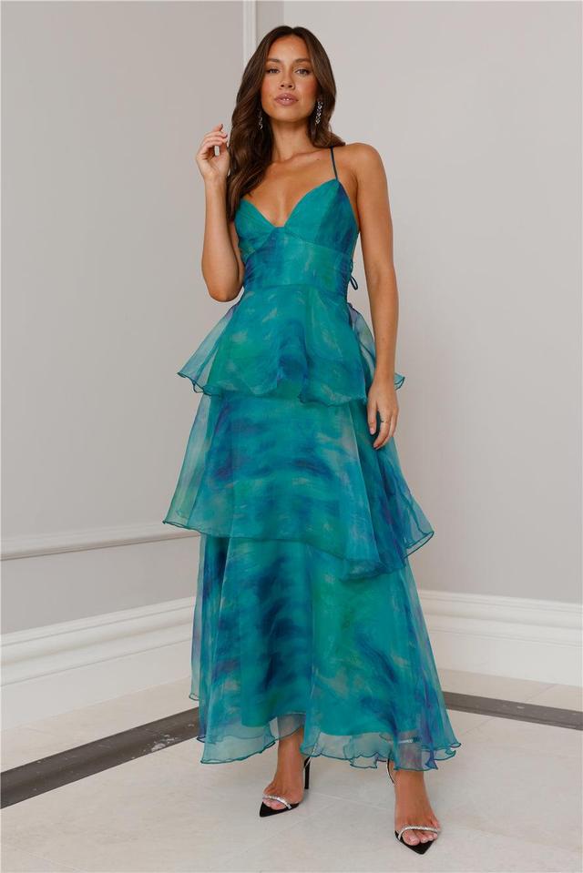 She Is Mysterious Maxi Dress Green Product Image