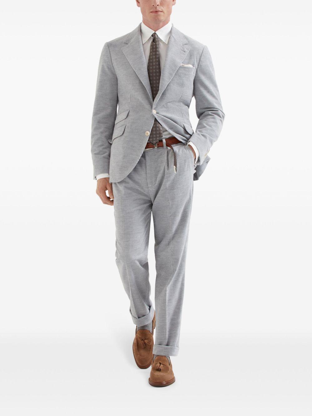 Wool-silk-cashmere Single-breasted Blazer In Fog Product Image