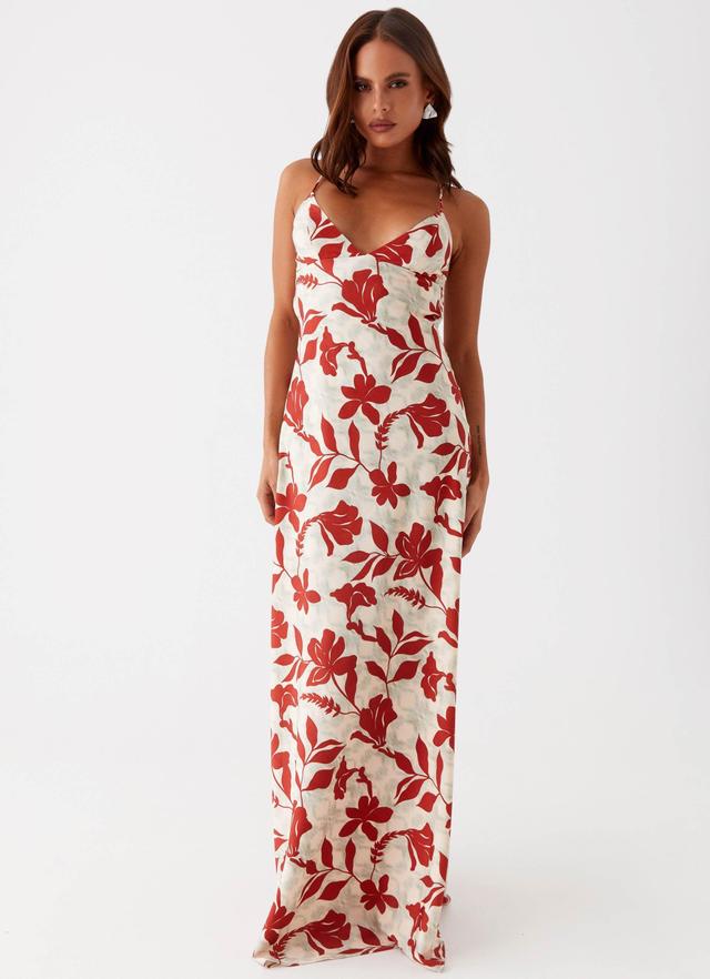 Cecily Maxi Dress - Red Green Floral Product Image