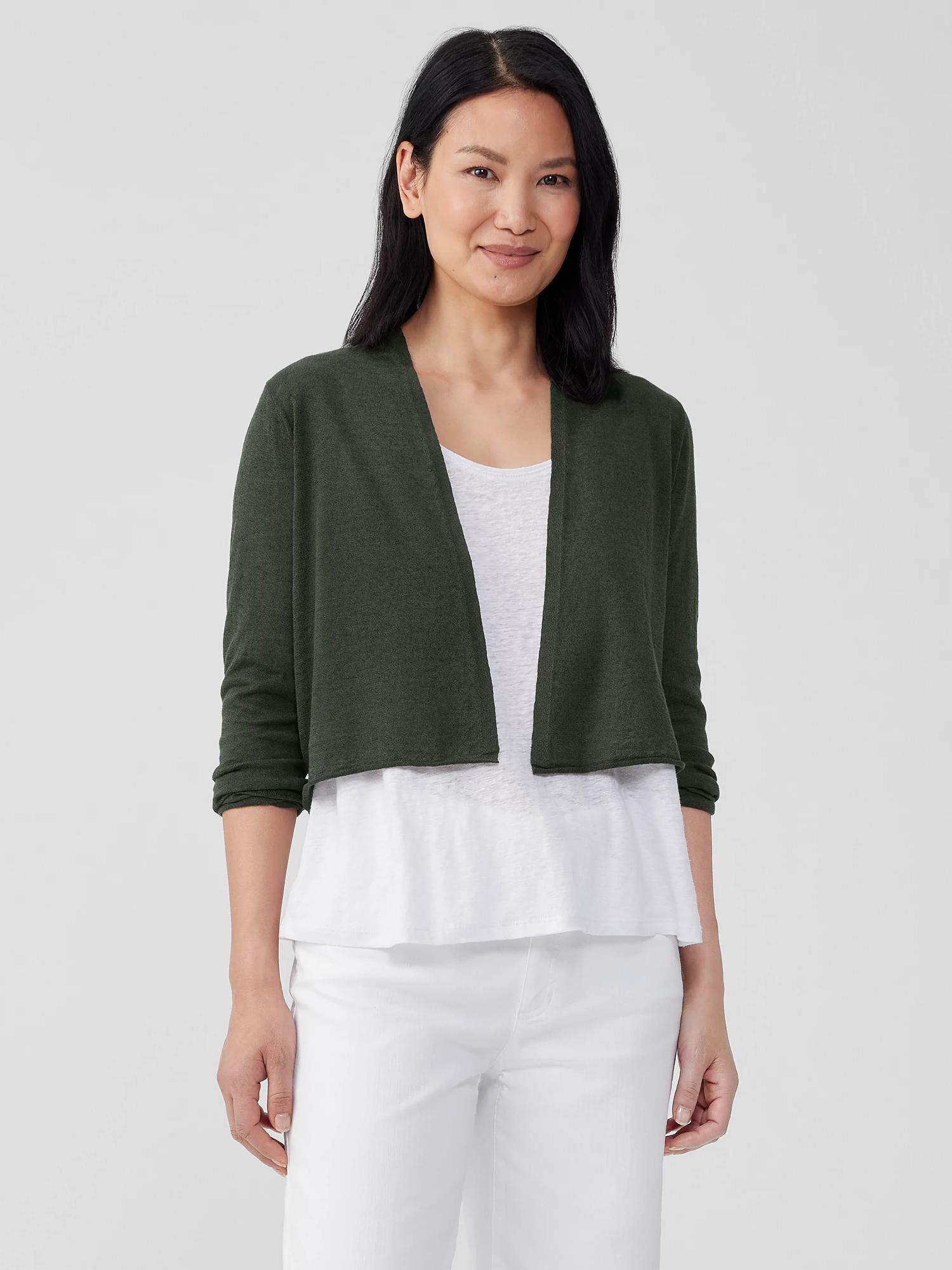 Linen-Cotton Open Cardigan Product Image