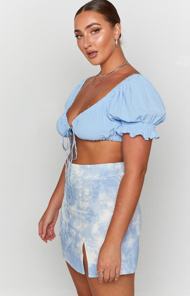 Alannah Crop Top Pastel Blue Product Image