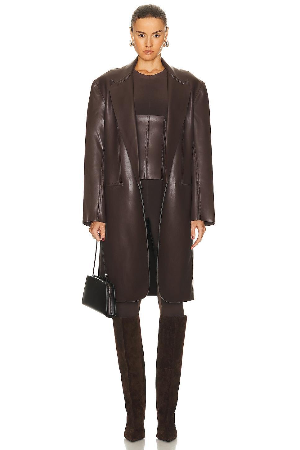 Norma Kamali Oversized Single Breasted Jacket Chocolate. (also in L, M, S). Product Image