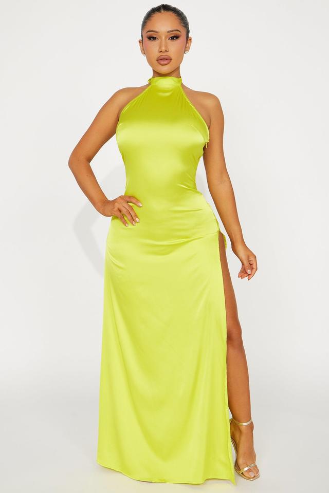 Living Lux Satin Maxi Dress - Lime Product Image