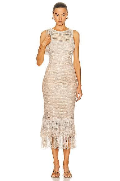 Staud Constanza Dress in Beige Product Image