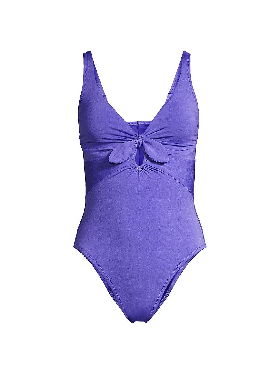 Womens Ava Plunge Bow One-Piece Swimsuit Product Image