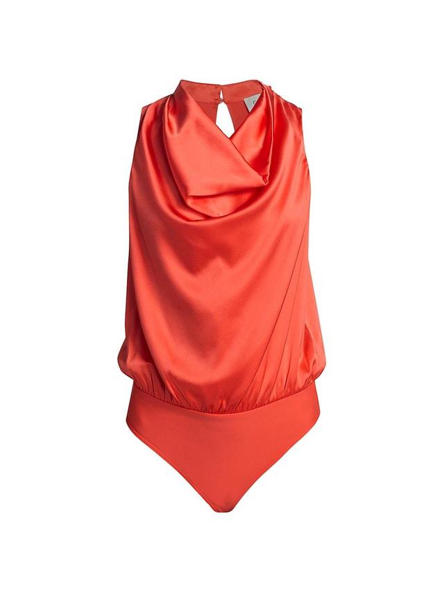 Womens Noreen Silk-Blend Drape Bodysuit Product Image