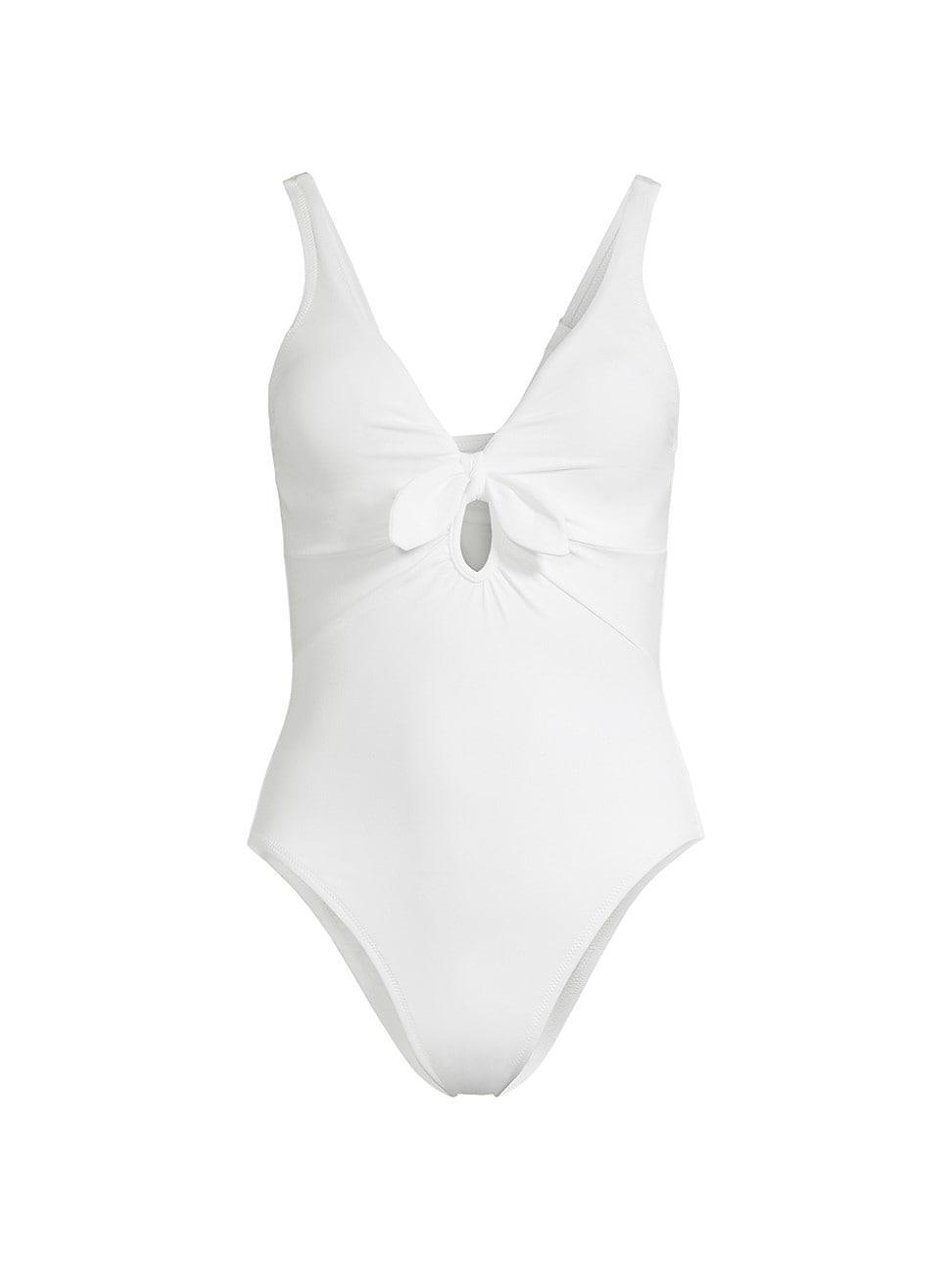 Womens Ava Plunge Bow One-Piece Swimsuit Product Image