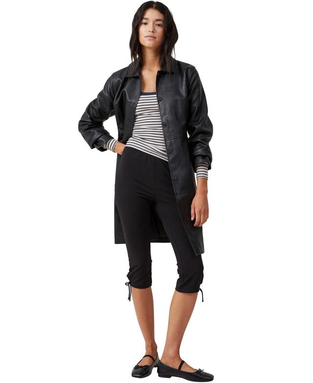 Cotton On Womens Kennedy Faux Leather Longline Jacket Product Image