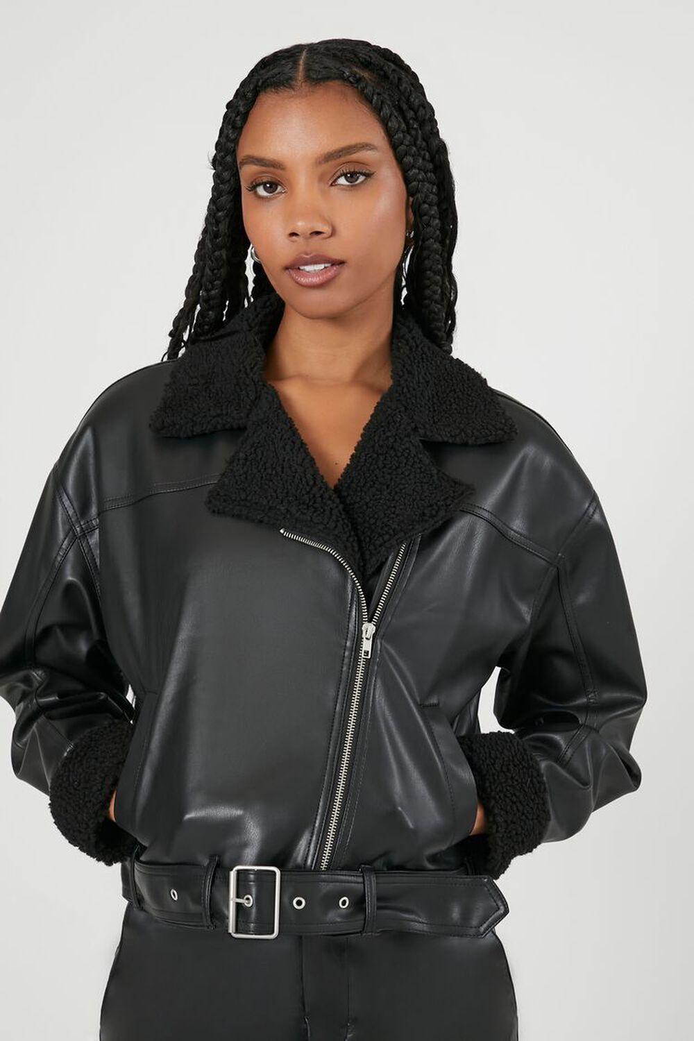 Faux Leather Belted Moto Jacket | Forever 21 Product Image