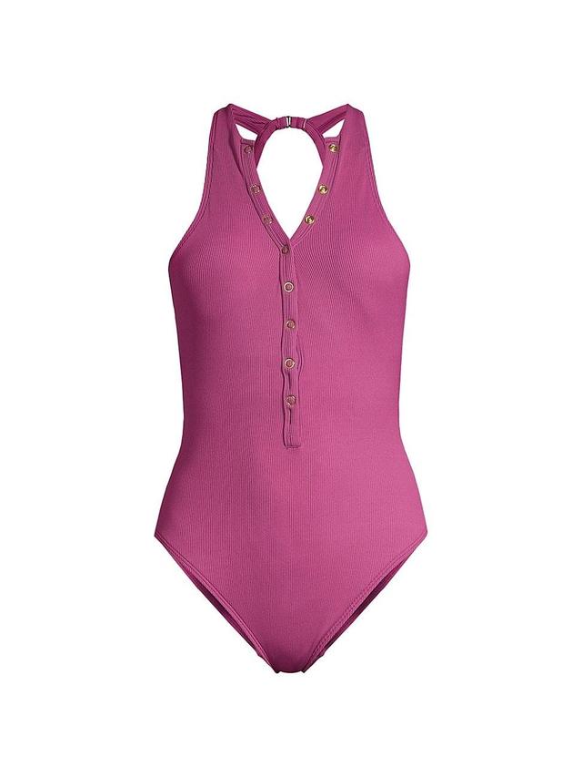 Womens Amy Buttoned One-Piece Swimsuit Product Image