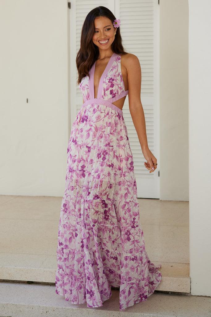 Forward Fashion Maxi Dress Purple Product Image