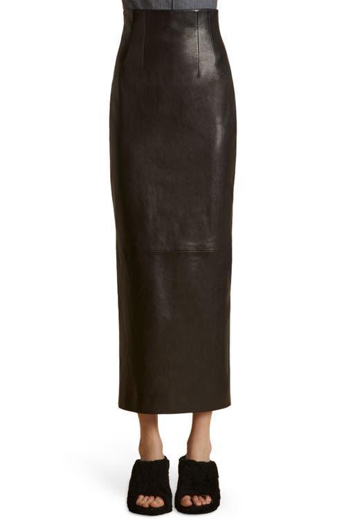 Khaite Loxley Fitted Leather Skirt Product Image