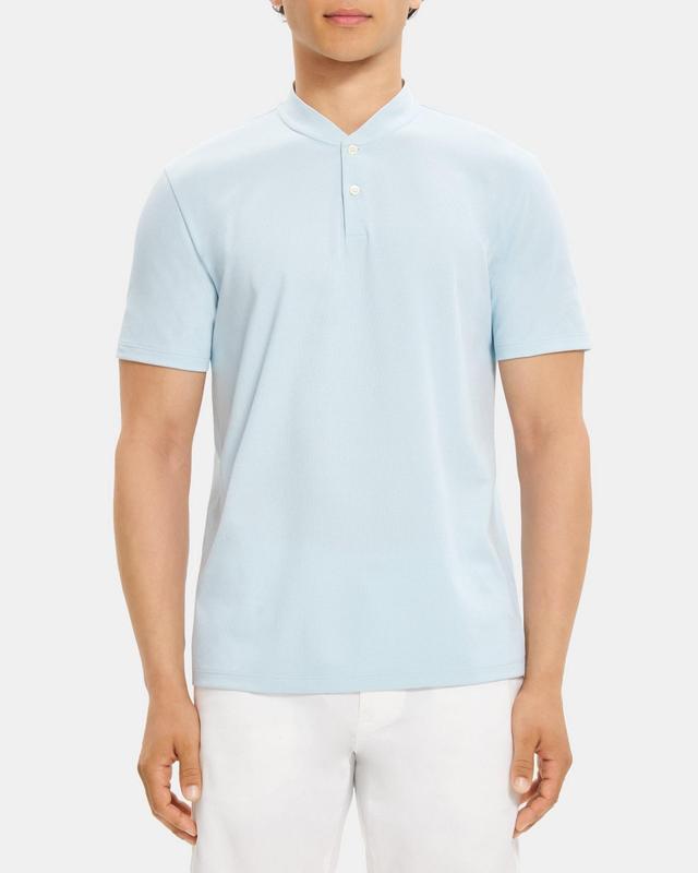 Short-Sleeve Henley Tee in Piqué Cotton Product Image