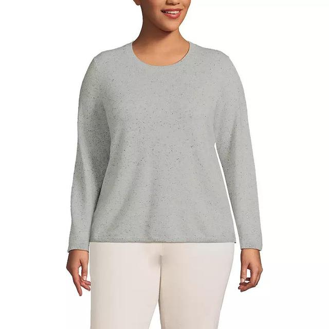 Plus Size Lands End Crewneck Cashmere Sweater, Womens Natural Product Image