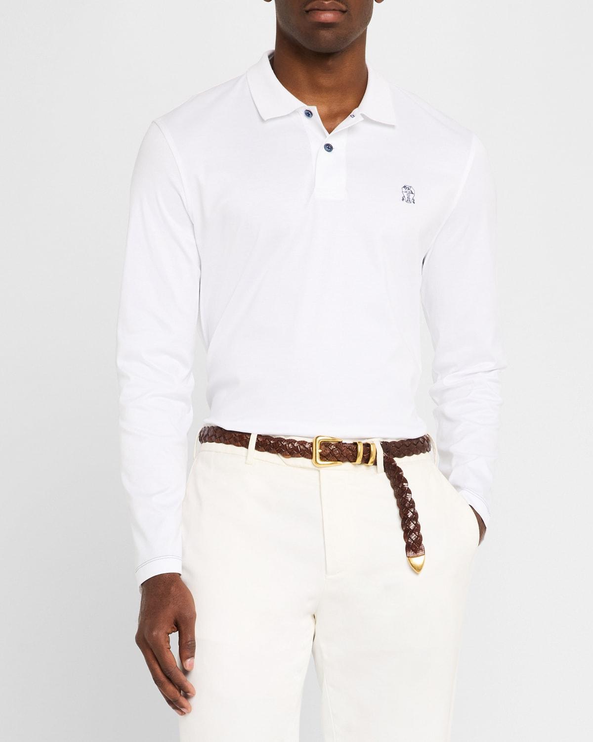 Men's Long-Sleeve Travel Polo Shirt Product Image