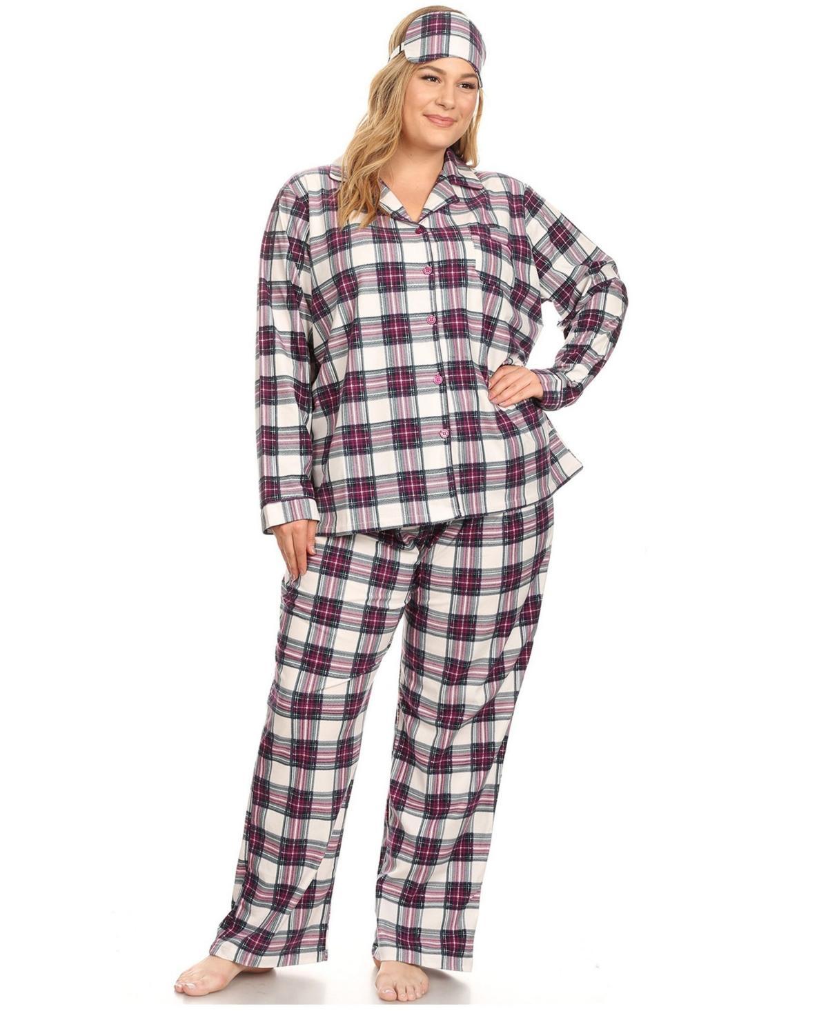 White Mark Plus Size 3-Piece Pajama Set Product Image