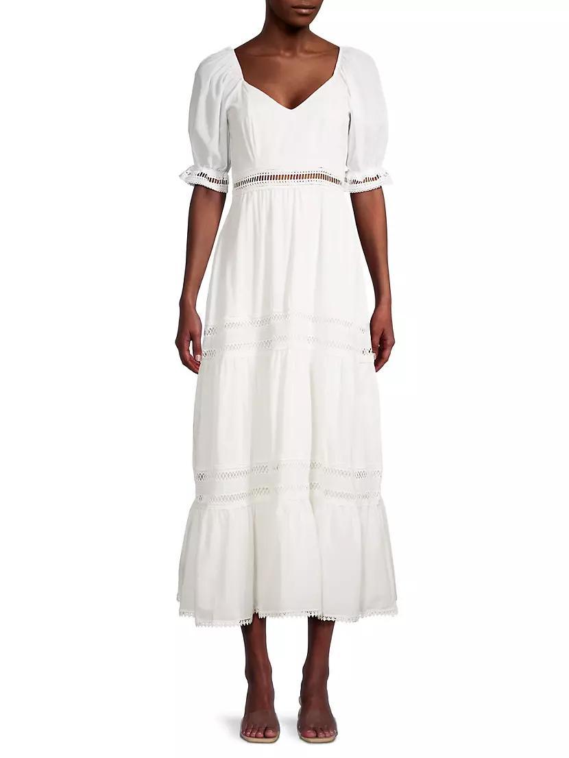 Isabella Puff-Sleeve Cotton Midi-Dress Product Image