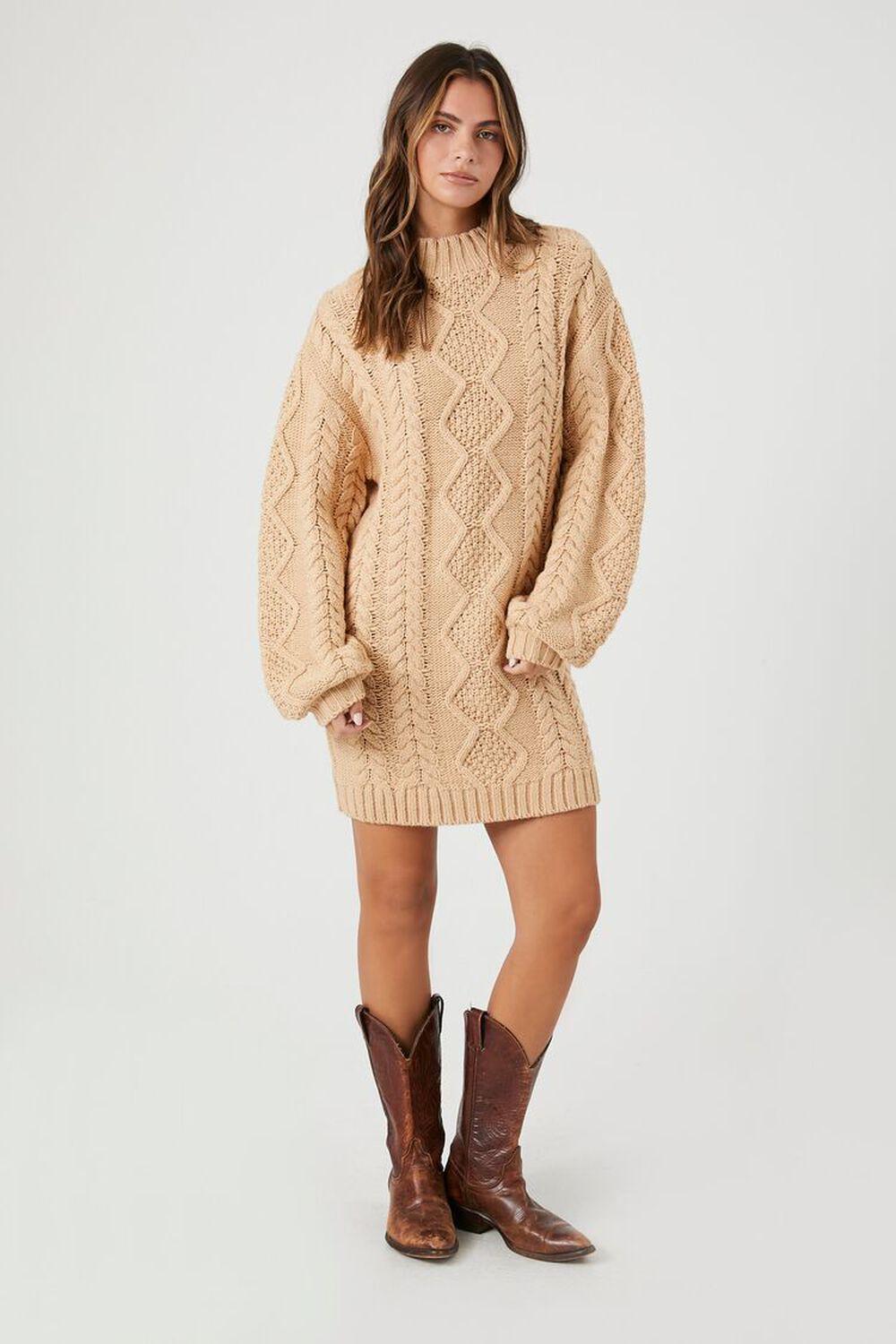 Cable Knit Sweater Mini Dress | Forever 21 Product Image