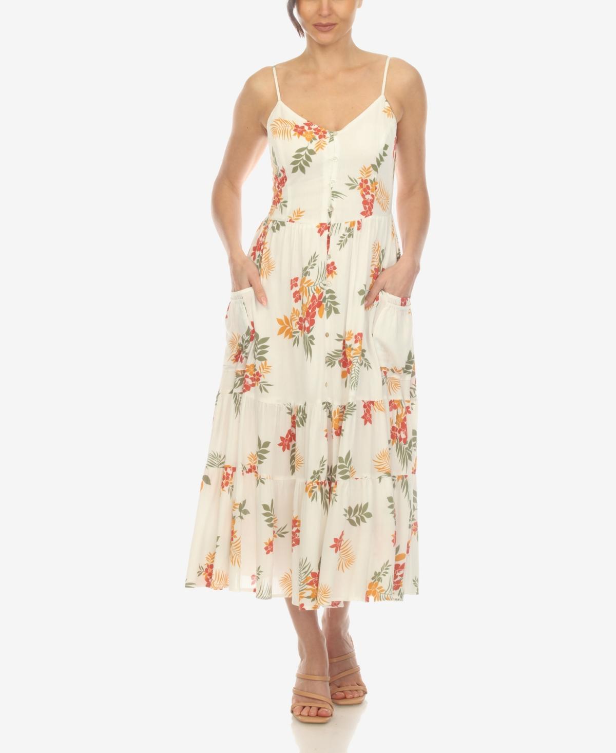 Women's V-neck Floral Print Maxi Dress Product Image