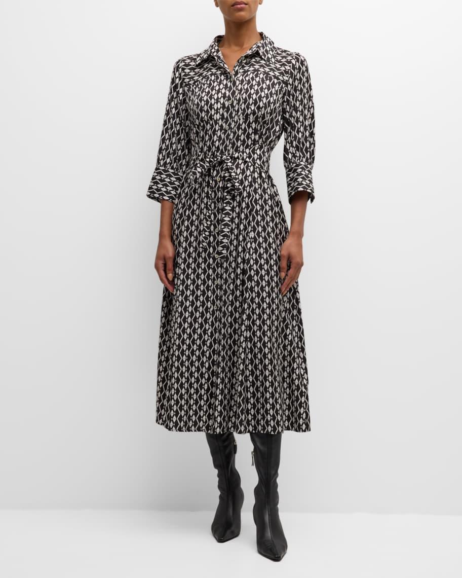 Gerusia Geometric-Print Twill Midi Shirtdress product image