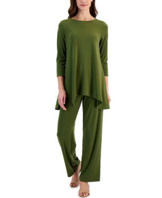 Jm Collection Womens Solid 3 4 Sleeve Knit Top Pull On Pants Created For Macys Product Image