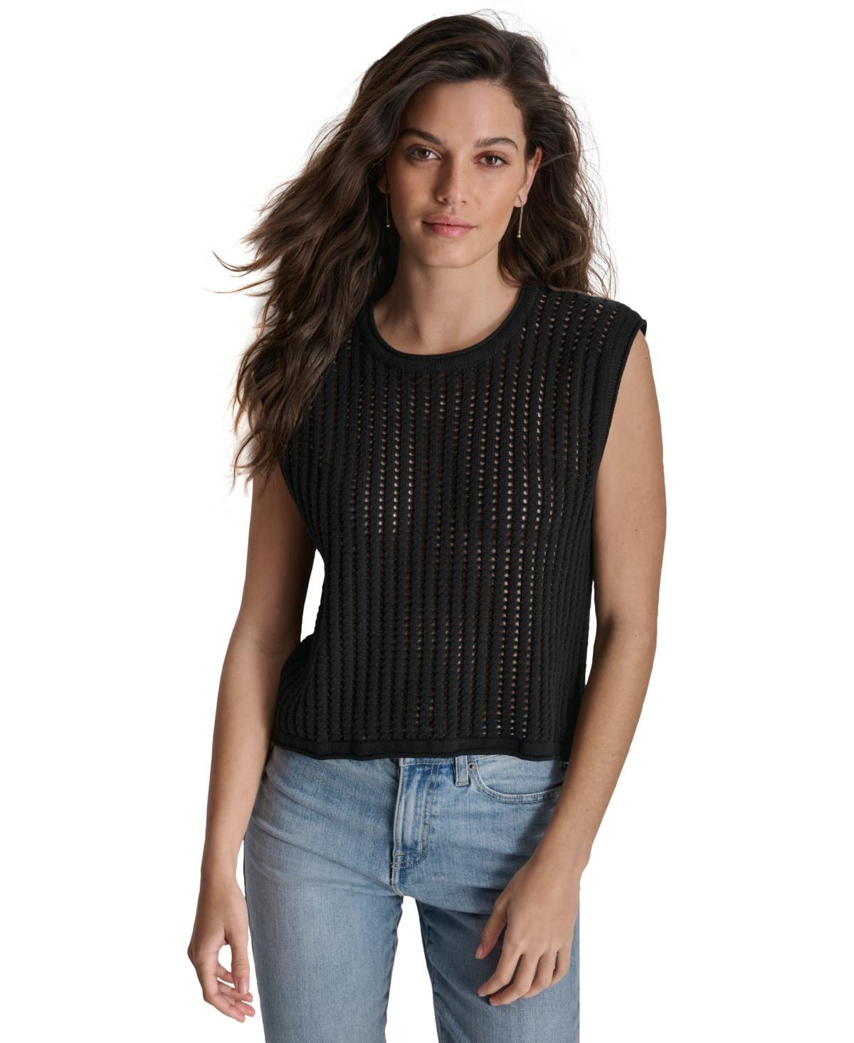 Women's Ribbed Sleeveless Sweater Vest Product Image