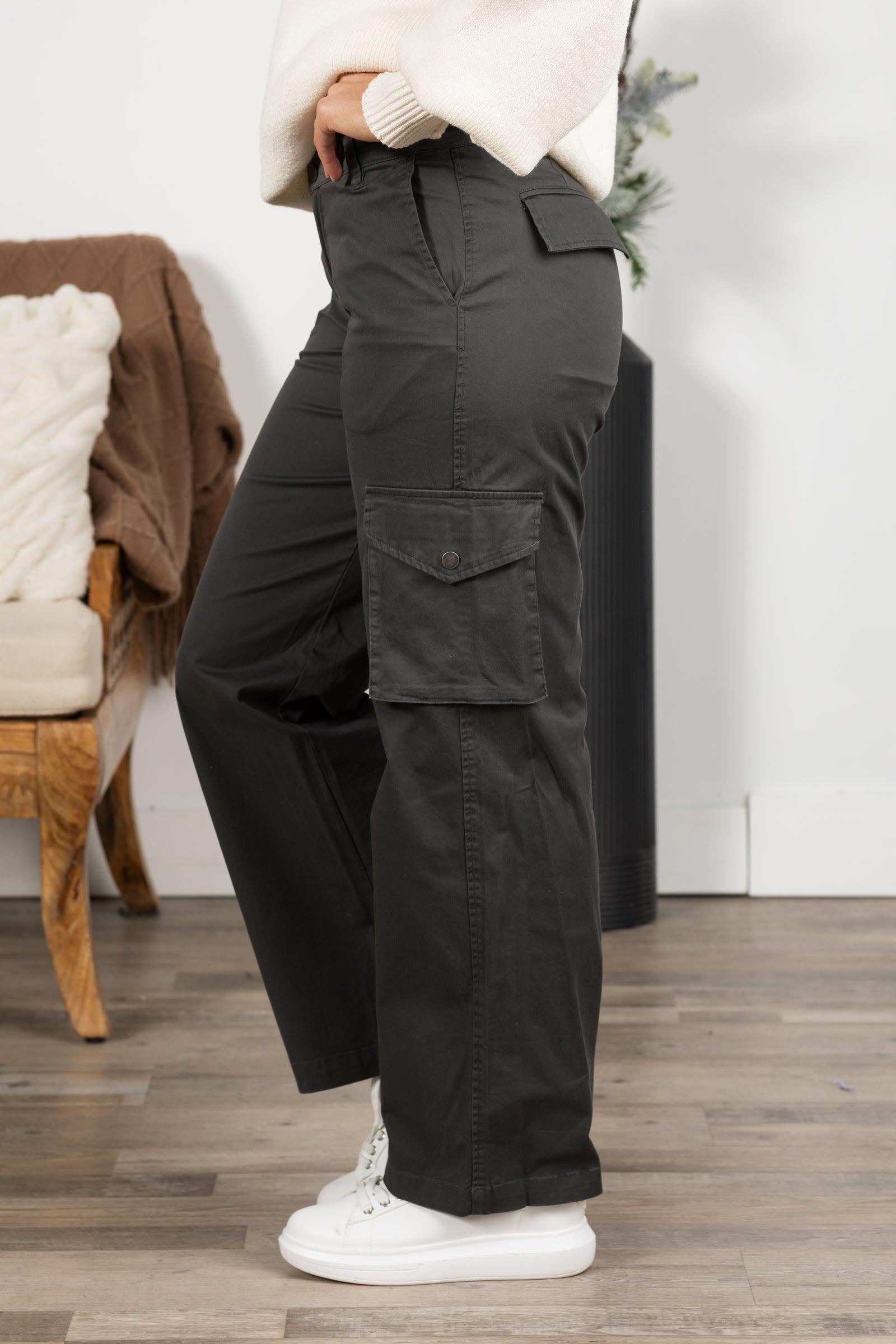 Grey Classic Cotton Cargo Pants Product Image