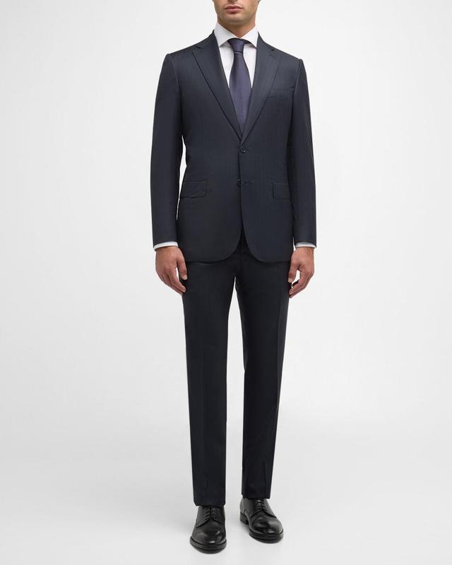 Mens Wool Pinstripe Suit Product Image