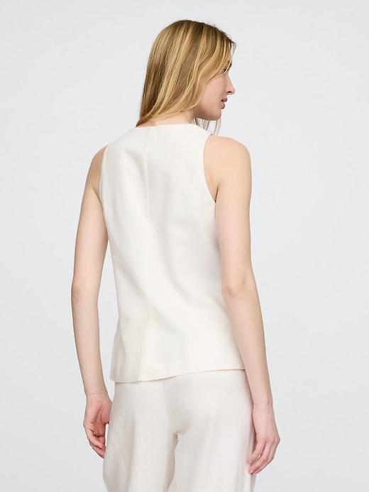 Linen-Blend Longline Vest Product Image