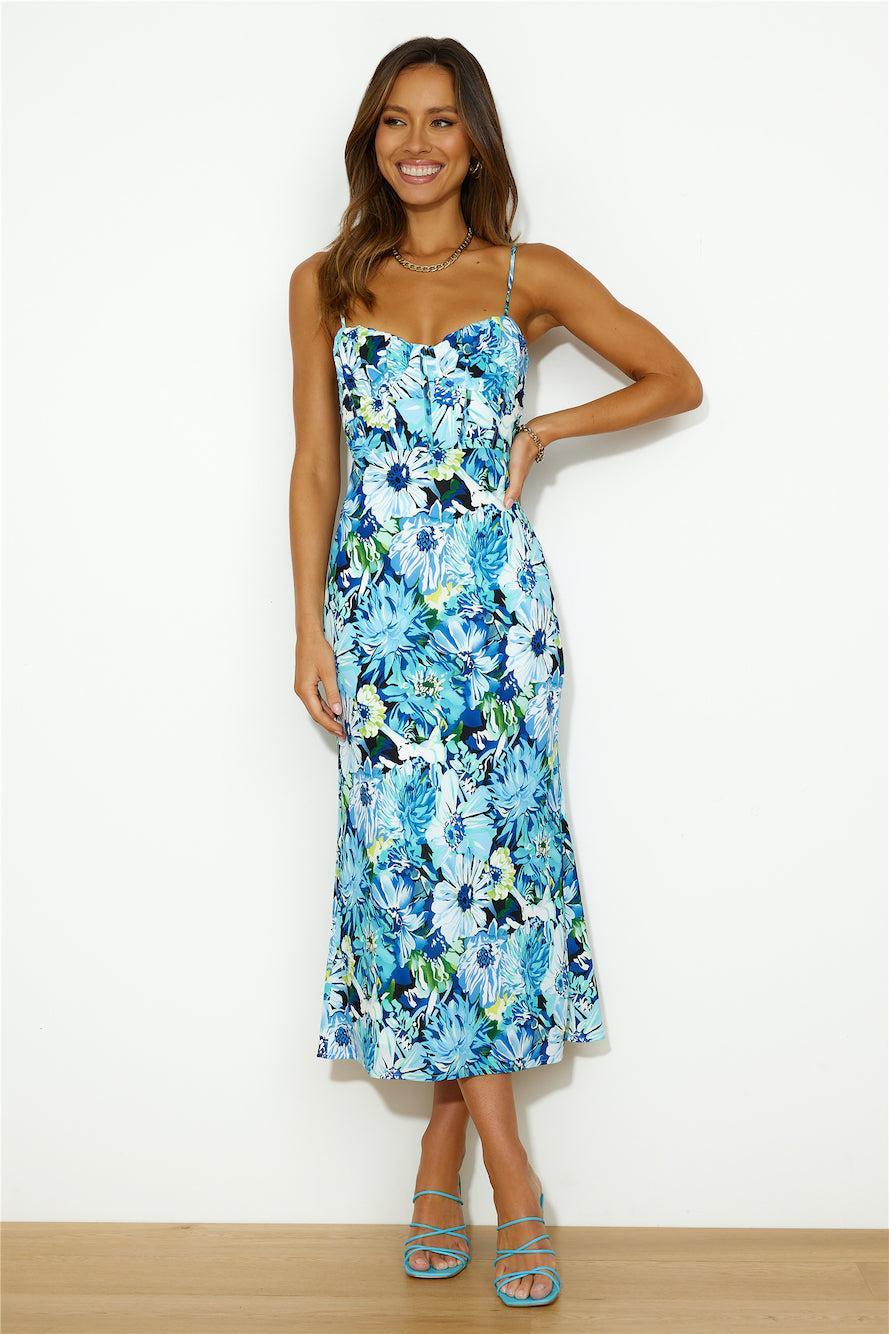 By The Garden Maxi Dress Blue Product Image