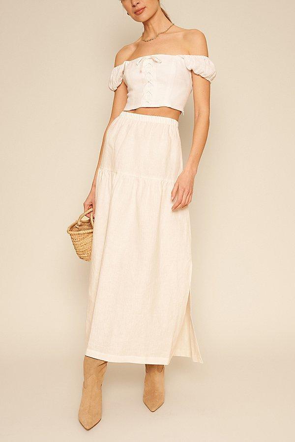 Whimsy and Row Whimsy + Row Millie Tiered Linen Maxi Skirt Womens at Urban Outfitters Product Image