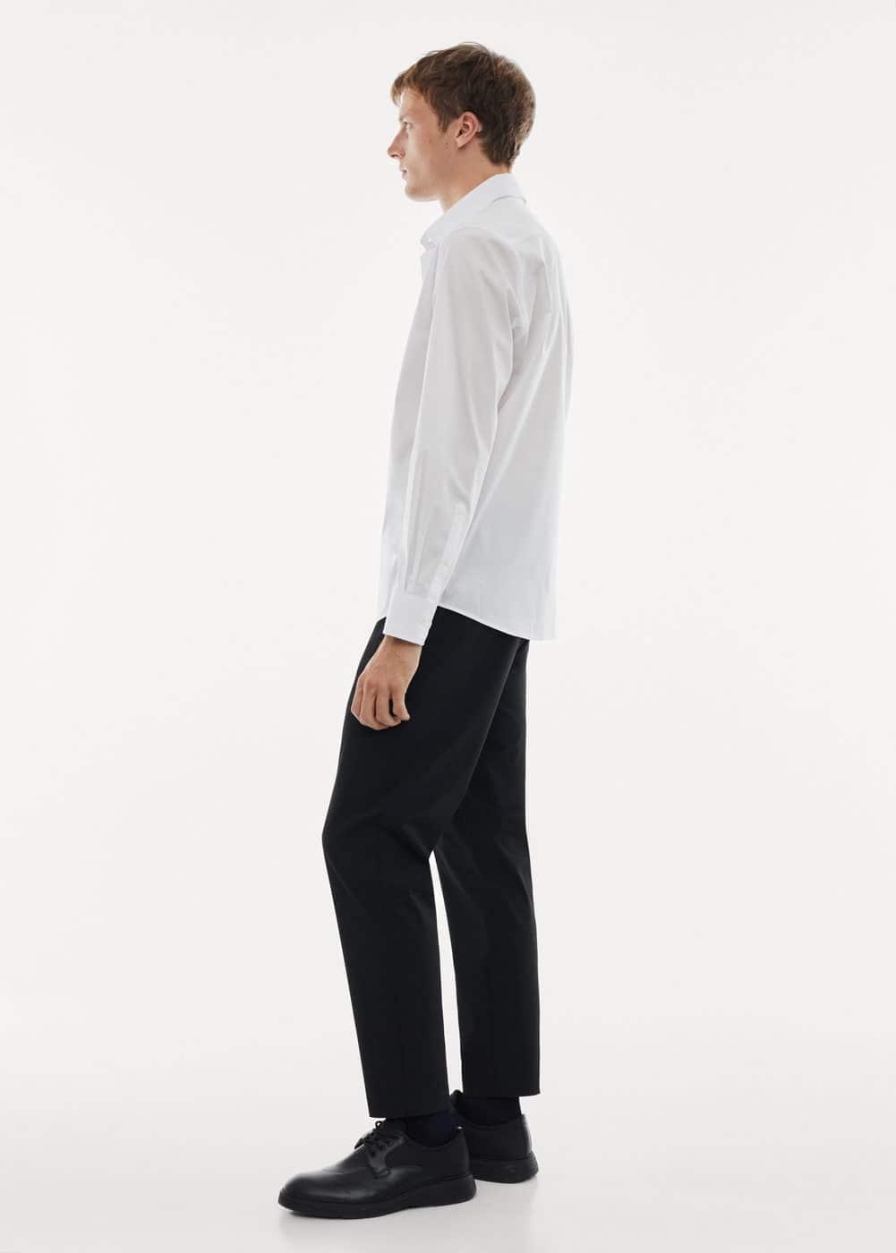 MANGO MAN - Regular-fit stretch cotton shirt whiteMen Product Image